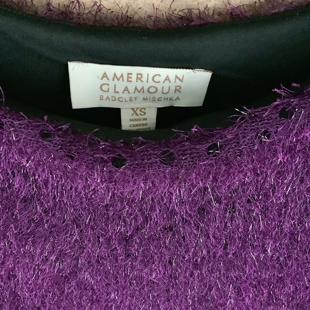 Badgley Mischka Faux-Feather Eyelet Cocktail Dress 30 - Picture 3 of 10